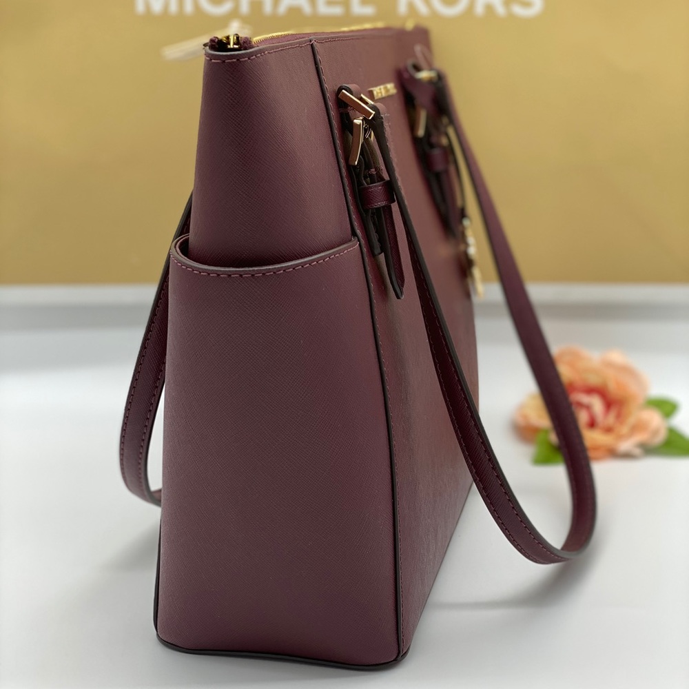 MICHAEL KORS CHARLOTTE LARGE TOP ZIP TOTE Dark sherry color - Picture 5 of 14